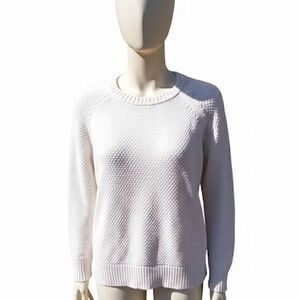 PetiteTextured Basket Knit Light Academia Cream Crew Neck Pullover Old Navy SM
